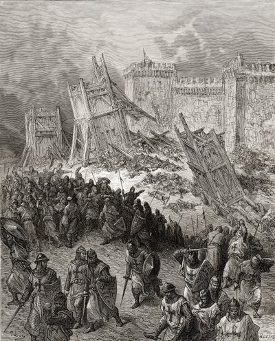 Zweiter Angriff der Kreuzfahrer auf Jerusalem abgewehrt, Illustration aus 